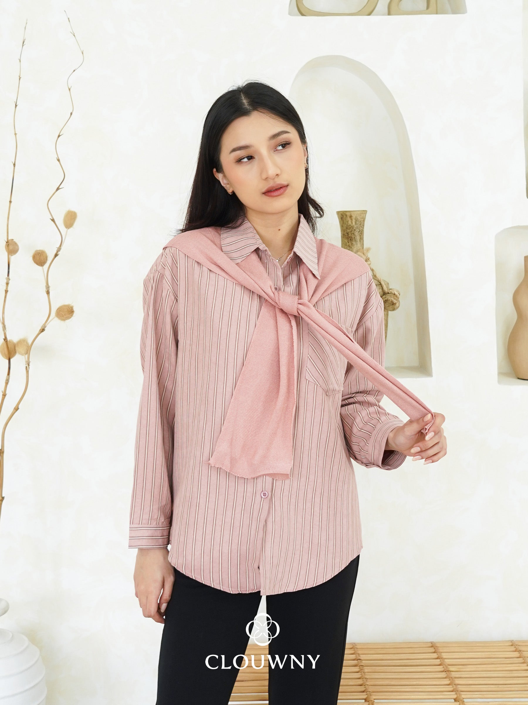Candela Stripes Scarf - Pink